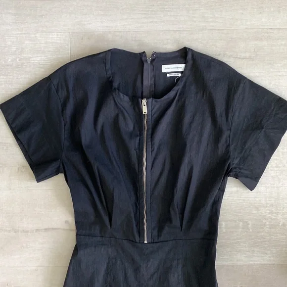 Isabel Marant Black Zip Front Fluted Dress - Picture 9 of 10